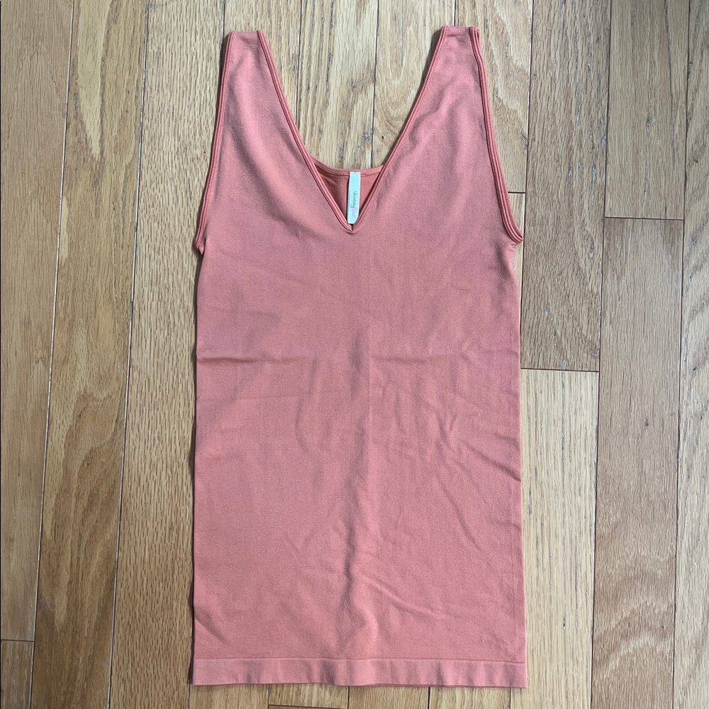 Skinny Tees Pumpkin Seamless Stretch V-Neck Scoop Womens Tank Top REVERSIBLE O/S